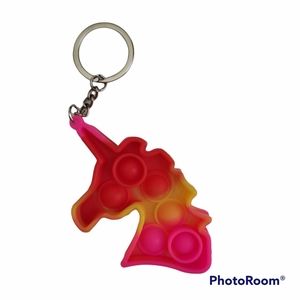 Unicorn Shape Bubble Silicone Keychain
